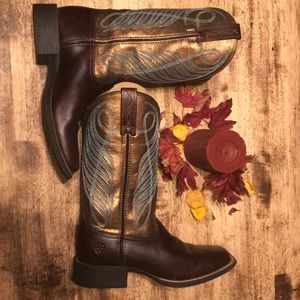 Ariat brown, copper and turquoise boots
